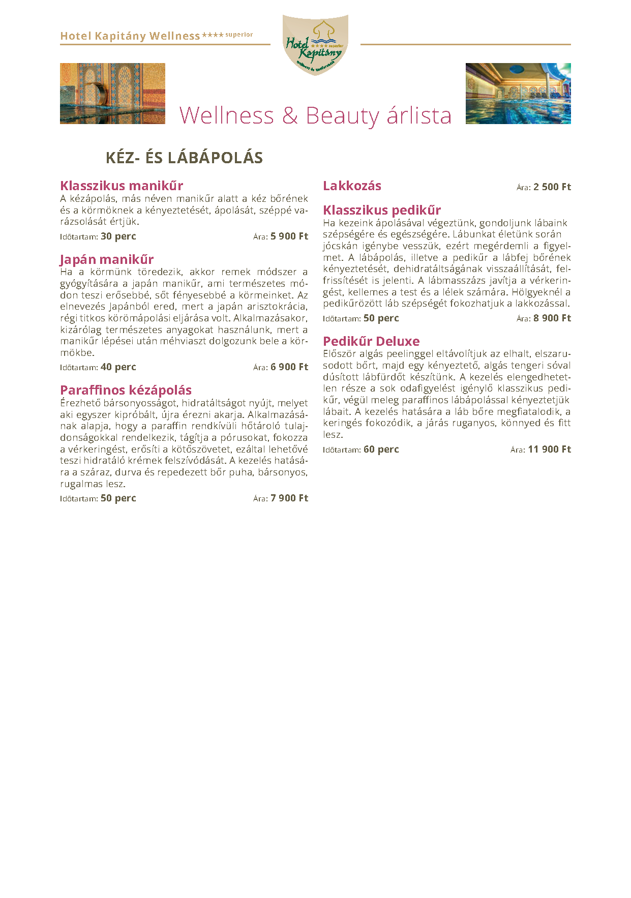Szobamappa - Wellness és Beauty árlista 47.