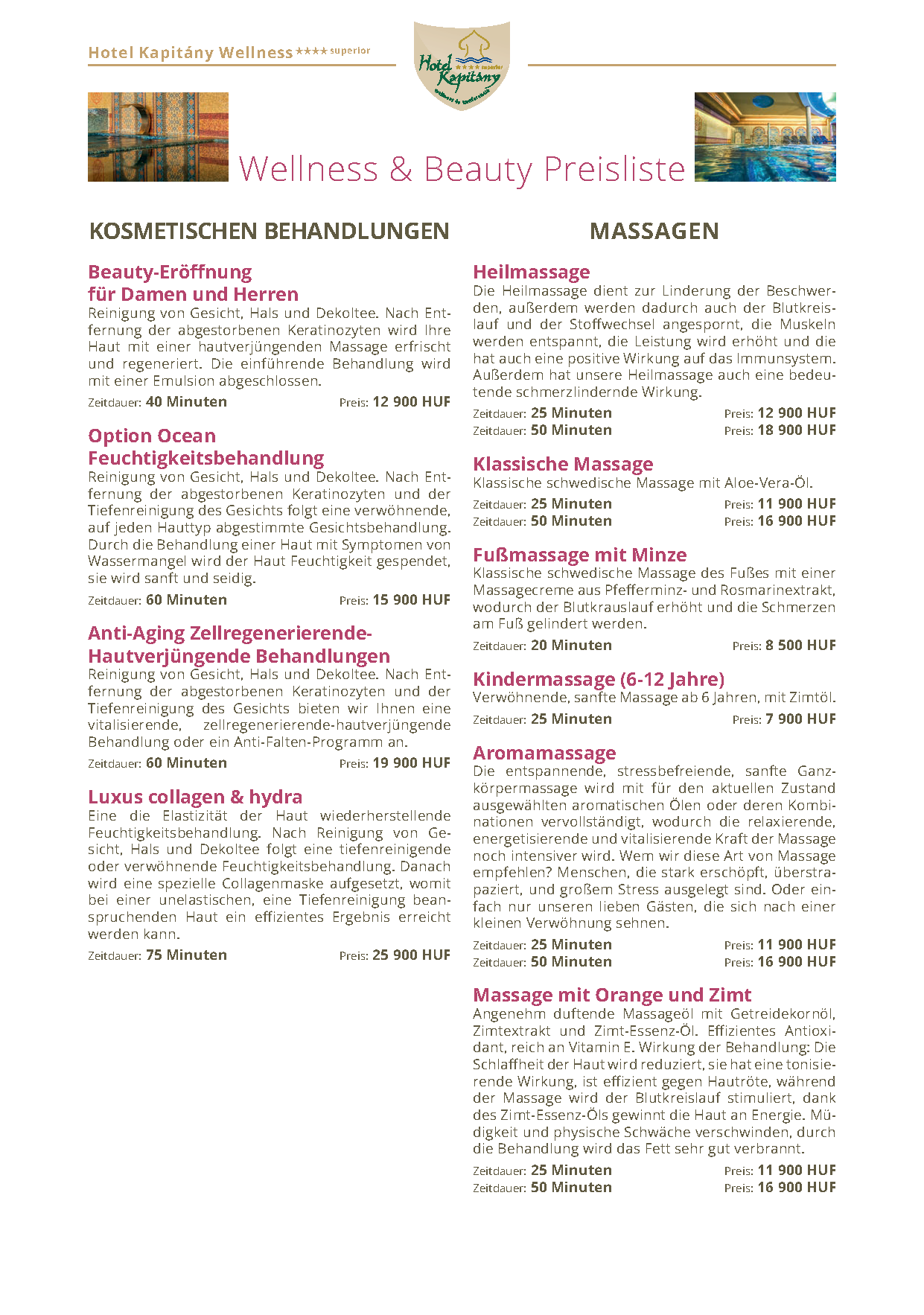 Szobamappa - Wellness és Beauty árlista 48.