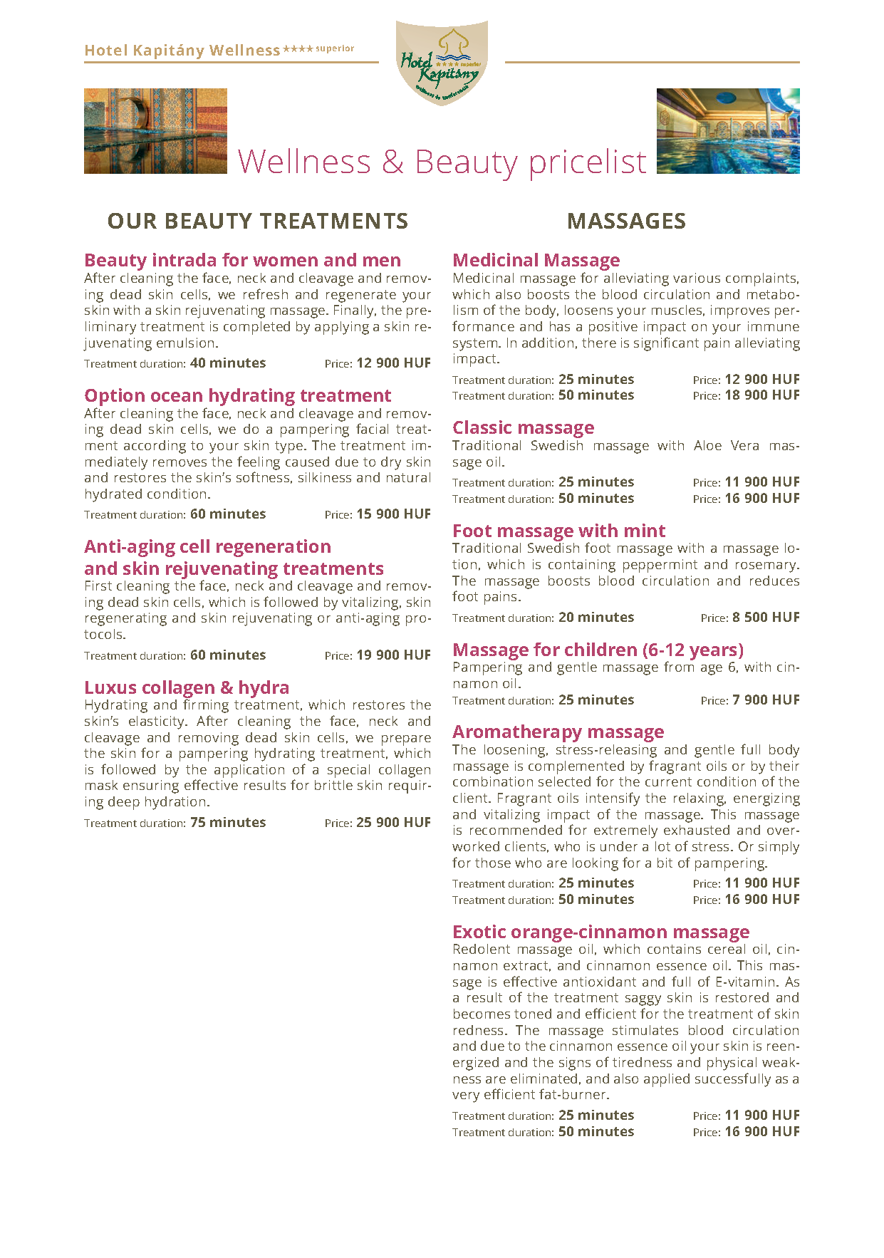 Szobamappa - Wellness és Beauty árlista 51.