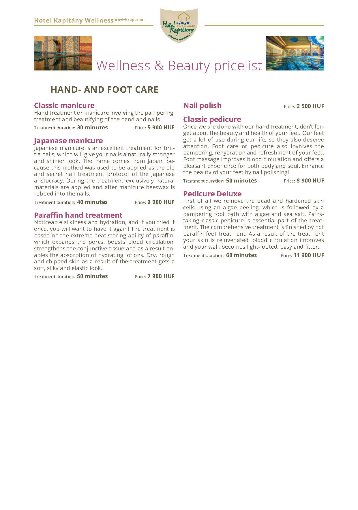 Szobamappa - Wellness és Beauty árlista 53.